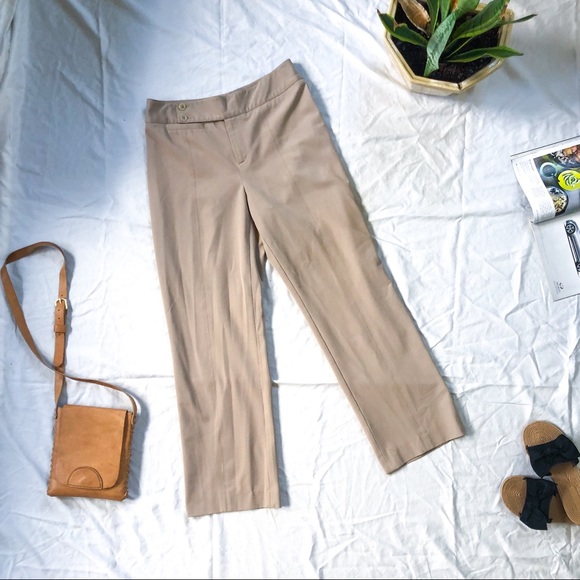 Nine West Khaki Trouser Dress Pant Stretchy - Picture 1 of 4